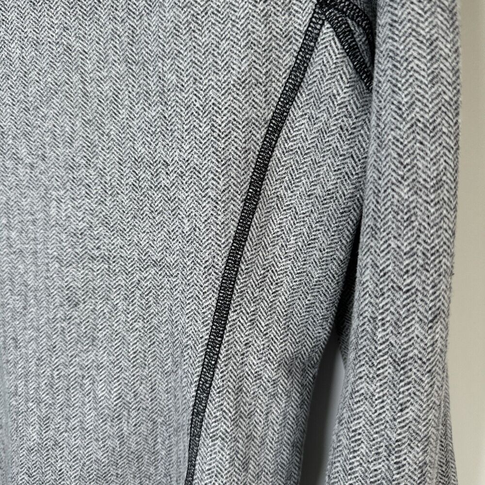 Lululemon Jacket Womens 8 Gray Herringbone Zip Up Athletic Yoga Fitted High Neck - Picture 15 of 16